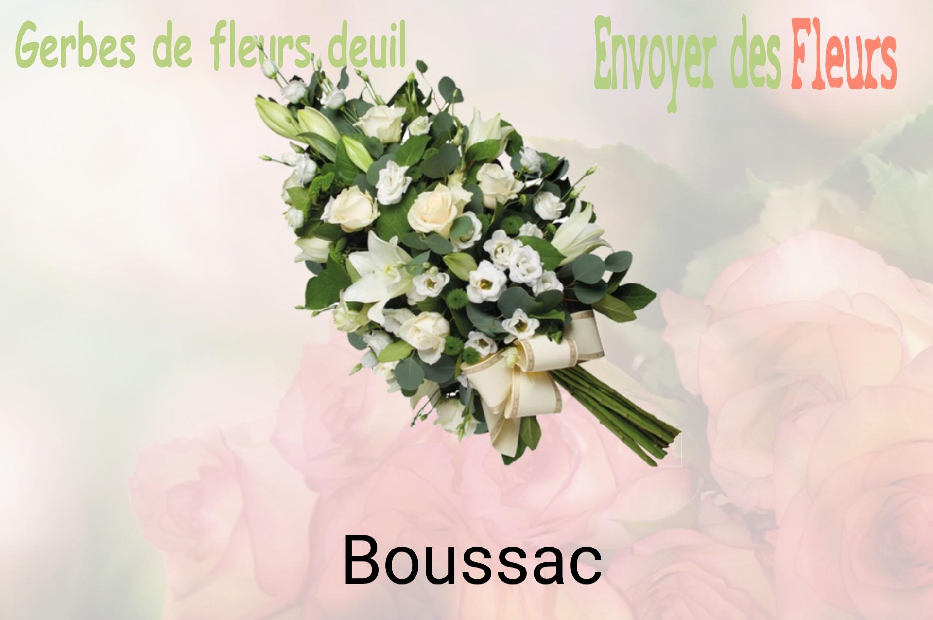 Gerbe de fleurs de deuil livrée à Boussac